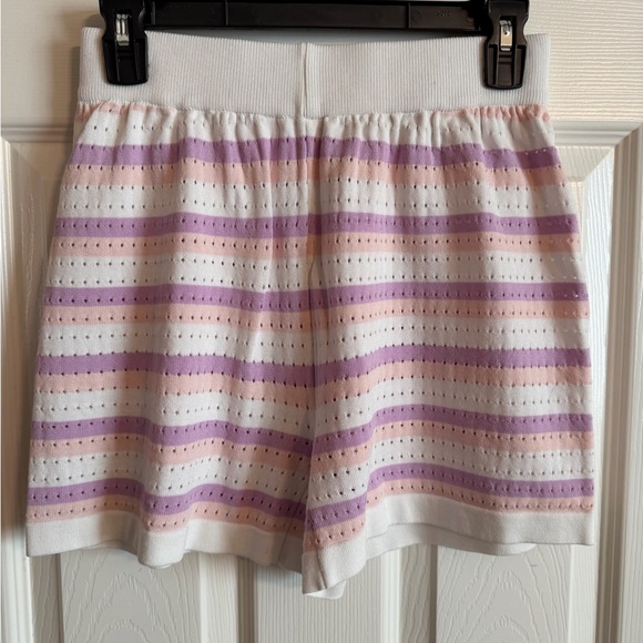 Amazon Pink and Purple Crochet Striped 2 Piece Short Set - Picture 10 of 13
